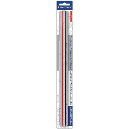 Staedtler Architects Triangular Scale, Mars, ALM, 12", Silver STD987M1831BK